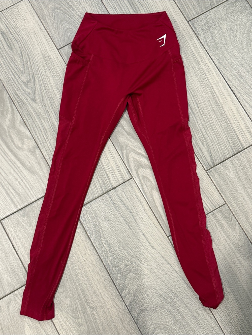 Gymshark Burgundy High-Waist Leggings with Logo